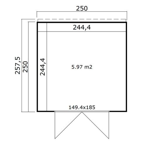 LASITA MAJA Gartenhaus »Felix«, BxHxT: 250 x 222,3 x 257,5 cm (Außenmaß inkl. Dachüberstand), lichtgrau