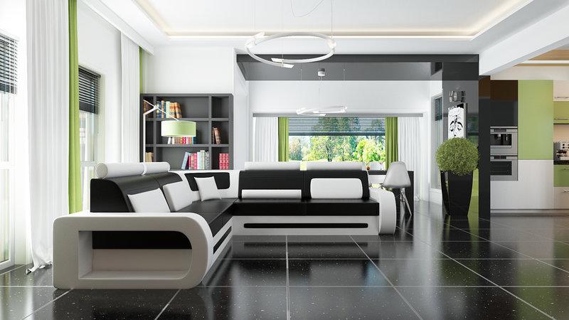 Ecksofa Ledersofa Schlafsofa Davos 2 mit Bettfunktion möglich Ecksofa Ledersofa Schlafsofa Davos 2 mit Bettfunktion möglich