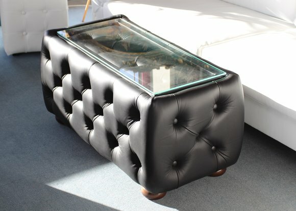 Couchtisch 100% Vollleder Glastisch Tisch Tischer Beistelltisch Couchtisch 100% Vollleder Glastisch Tisch Tischer Beistelltisch