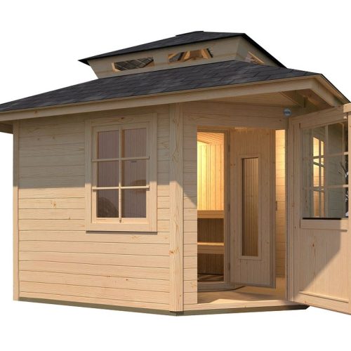 Weka Blockbohlen Saunahaus Kurikka inkl. Elementsauna 28/68 mm 9 kW Saunaofen OS inkl. Steuerung Weka Blockbohlen Saunahaus Kurikka inkl. Elementsauna 28/68 mm 9 kW Saunaofen OS inkl. Steuerung