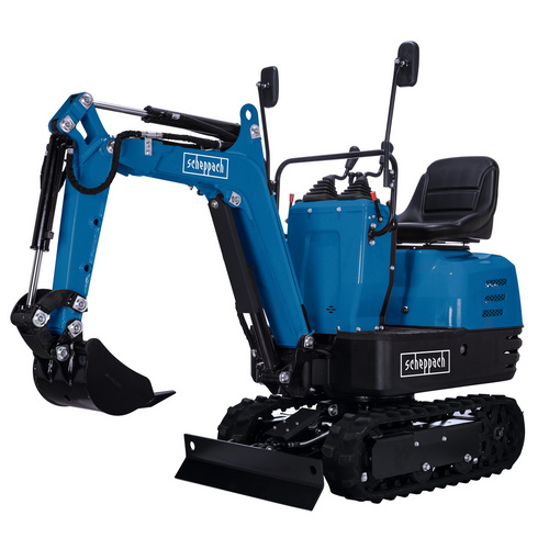 SCHEPPACH Mini-Bagger, &raquo;EXC815 - XXL Set&laquo;, 4-Takt Benzin, 8,5 PS, inklusive&nbsp;umfangreiches&nbsp;Zubeh&ouml;r - blau