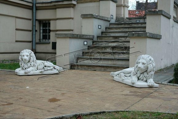 Löwe Liegend Statue Figur Garten Terrassen Dekoration Weiß Natur Skulptur Löwe Liegend Statue Figur Garten Terrassen Dekoration Weiß Natur Skulptur