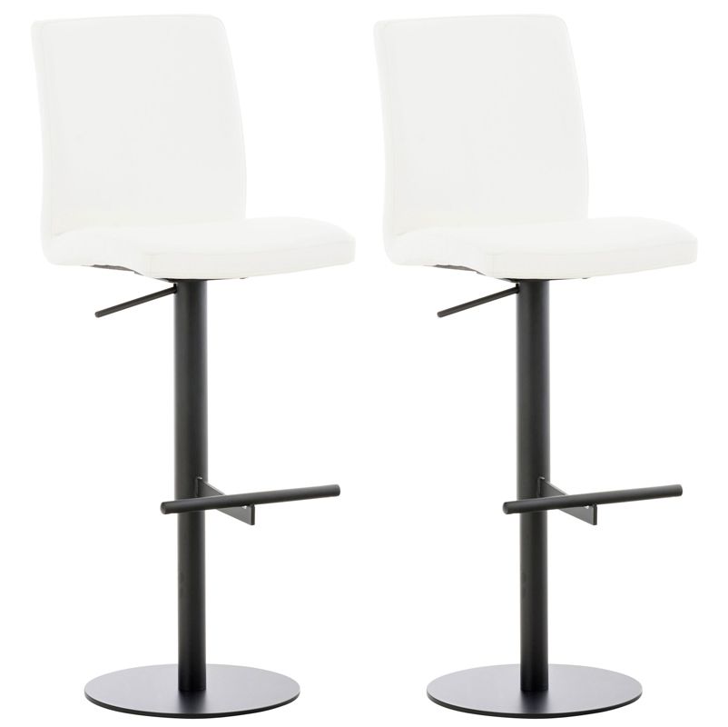 2er Set Barhocker Cadiz Kunstleder schwarz weiß