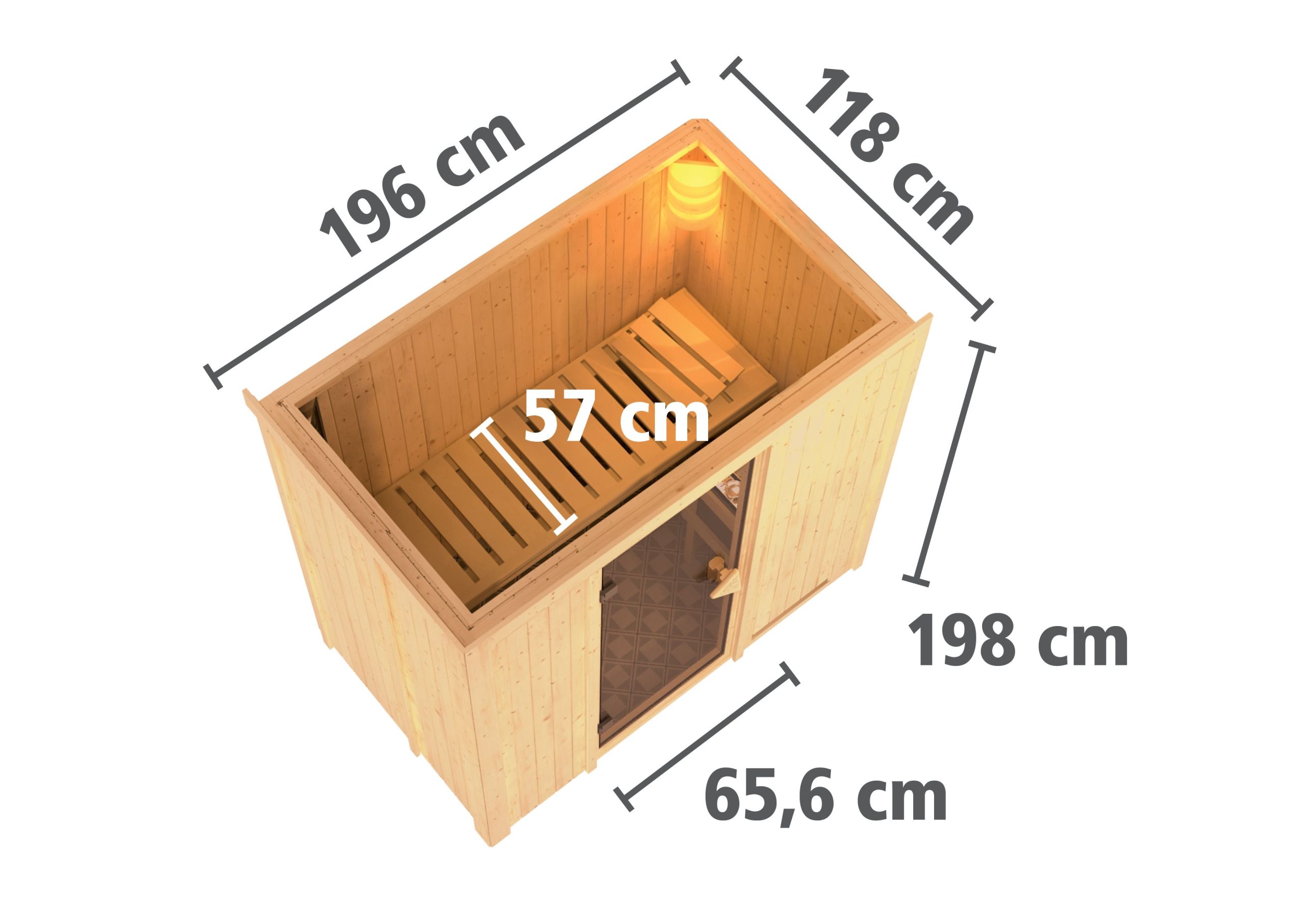 Karibu Sauna Variado - 68 mm-9 kW Ofen integr. Steuerung