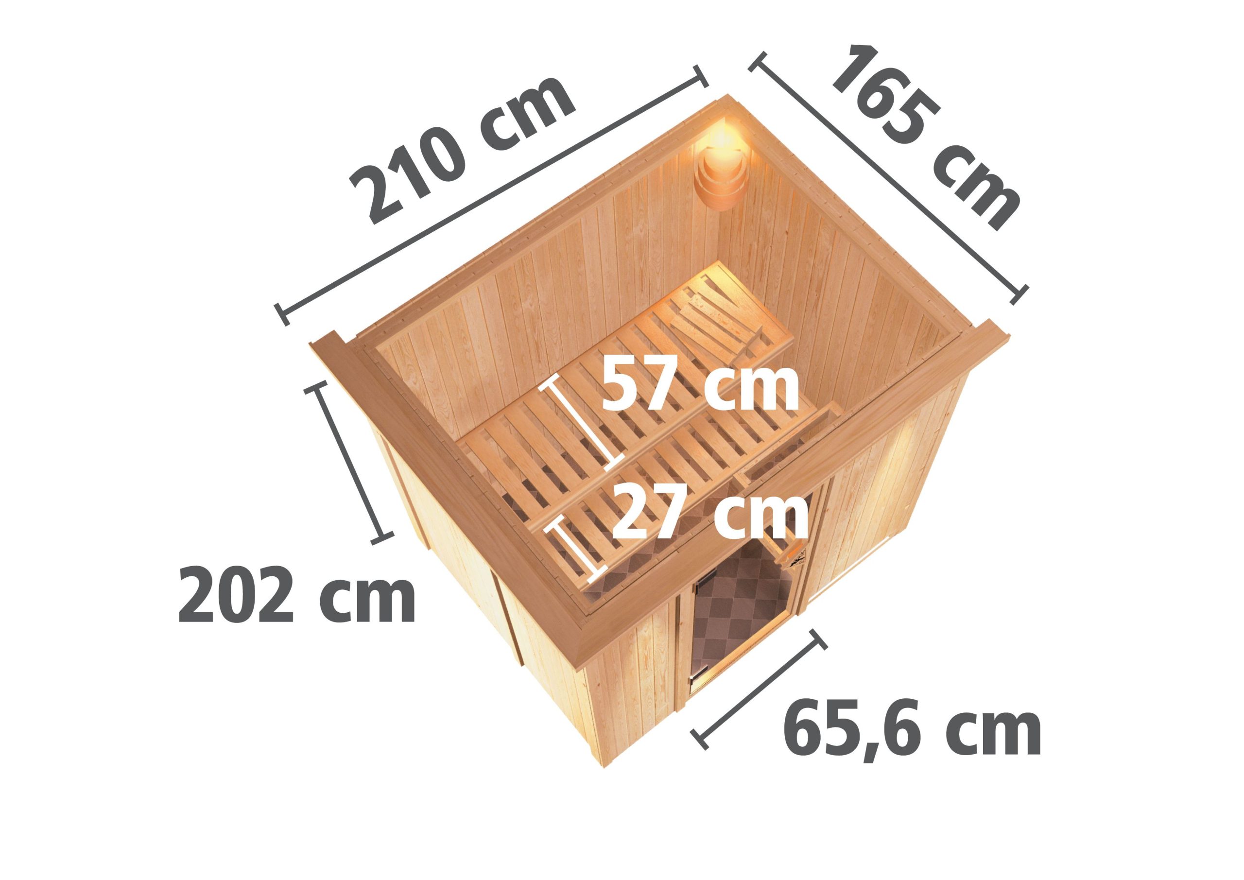 Karibu Sauna Bodin mit Fronteinstieg 68 mm-9 kW Bio-Kombiofen inkl. Steuergerät-inkl. Dachkranz- Isolierte Saunatür - Gallery 4 Karibu Sauna Bodin mit Fronteinstieg 68 mm-9 kW Bio-Kombiofen inkl. Steuergerät-inkl. Dachkranz- Isolierte Saunatür