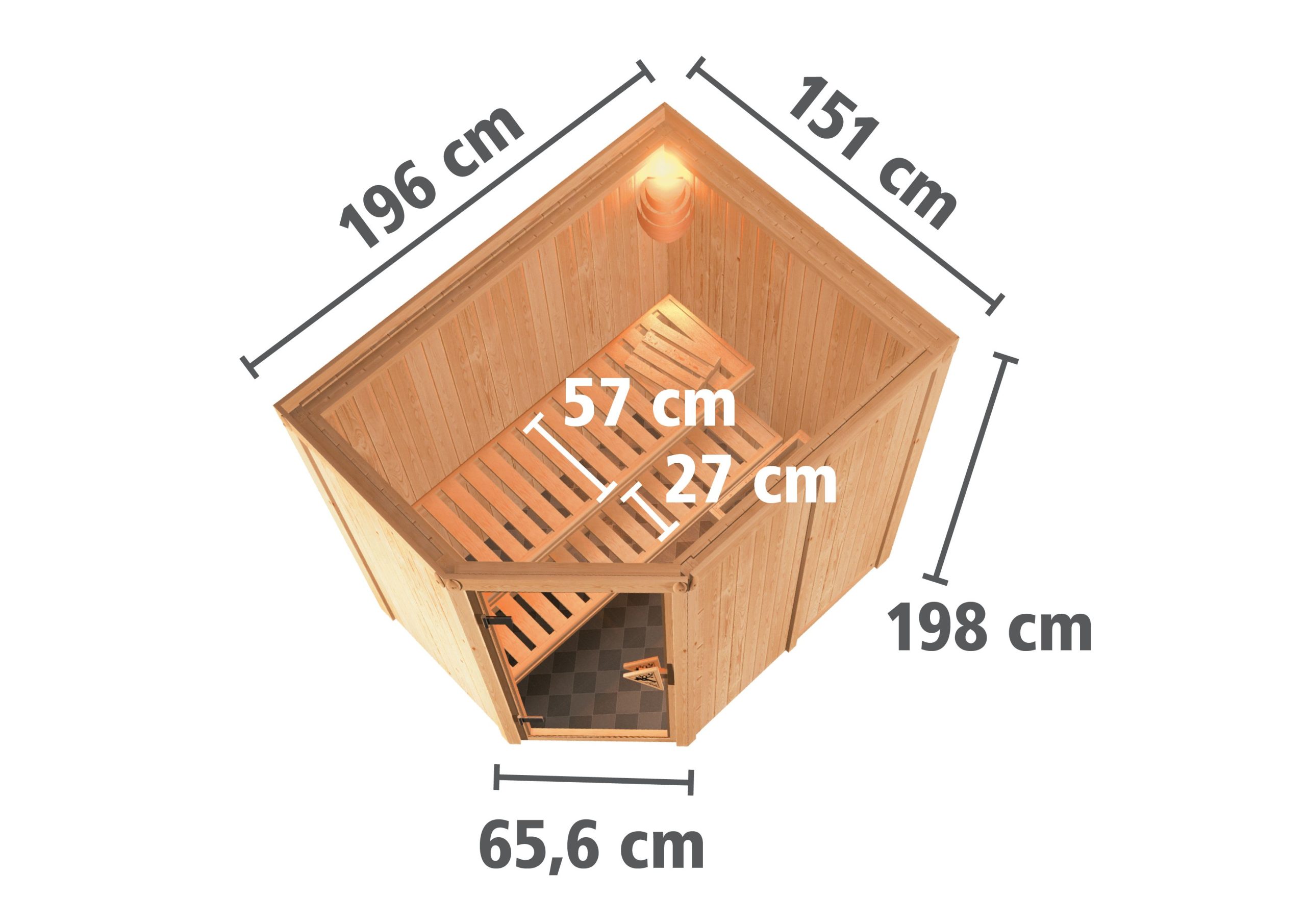Karibu Sauna Carin 9kW BioOfen Steuergerät Inkl. Dachkranz