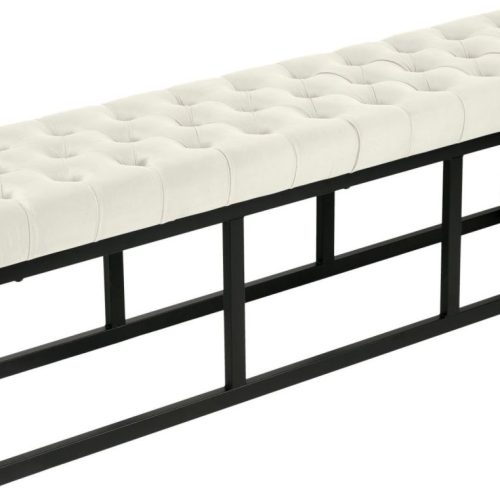 Sitzbank Polson Samt Schwarz 150 cm creme Sitzbank Polson Samt Schwarz 150 cm creme