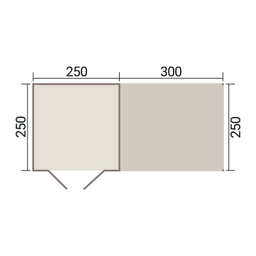 WEKA Gartenhaus, »Batu«, LxB: 550x500 cm, lichtgrau