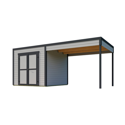 WEKA Gartenhaus, »Batu«, LxB: 550x500 cm, lichtgrau