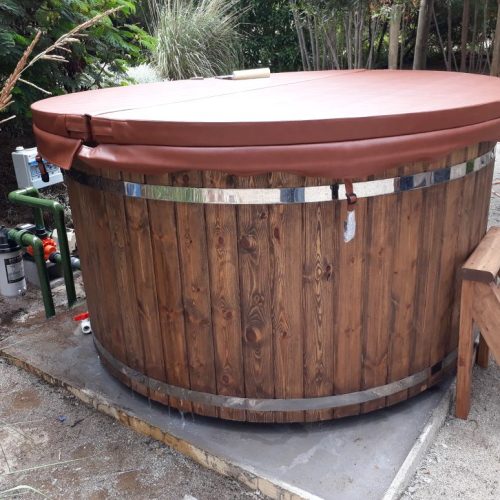 Whirlpool Badefass Externer Garten Bad Thermoholz Pool Ofen Holz Fass
