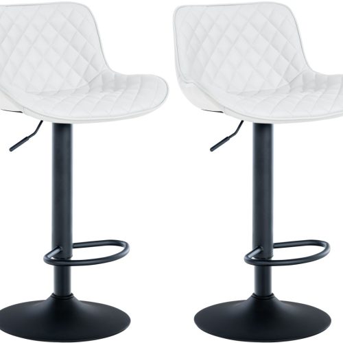 2er Set Barhocker Minosa Kunstleder weiß 2er Set Barhocker Minosa Kunstleder weiß