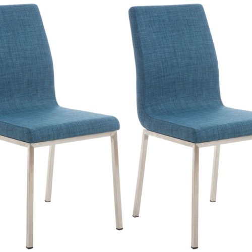 2er Set Esszimmerstühle Colmar Stoff blau