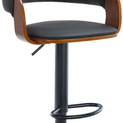 Barhocker Nilse Kunstleder schwarz walnuss/schwarz