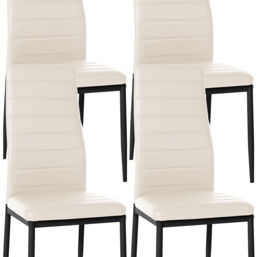 4er Set Esszimmerstühle Mayfair Kunstleder creme 4er Set Esszimmerstühle Mayfair Kunstleder creme