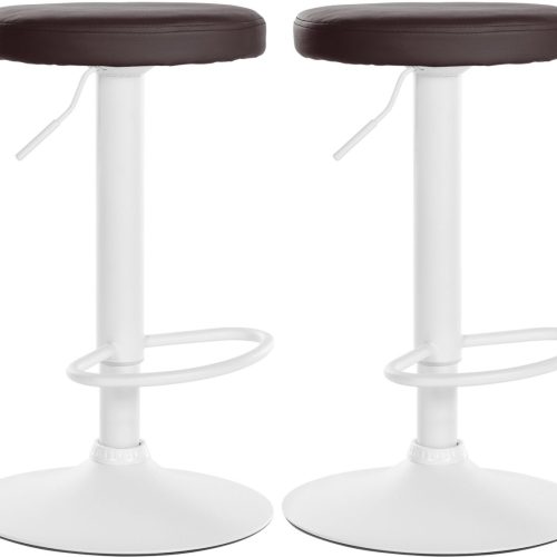 2er Set Barhocker Ponte Kunstleder weiß braun 2er Set Barhocker Ponte Kunstleder weiß braun