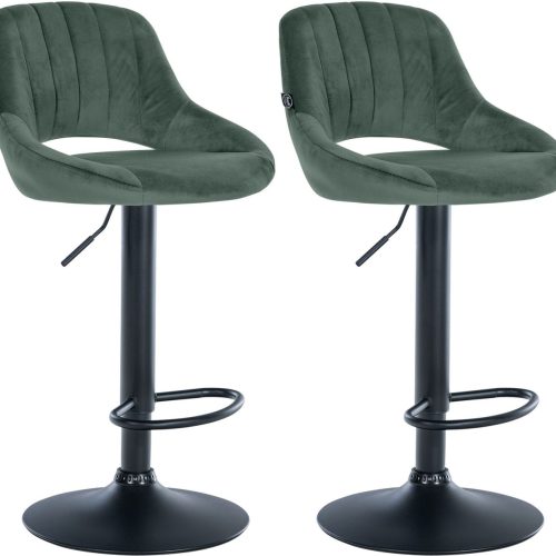2er Set Barhocker Milet Samt B grün 2er Set Barhocker Milet Samt B grün