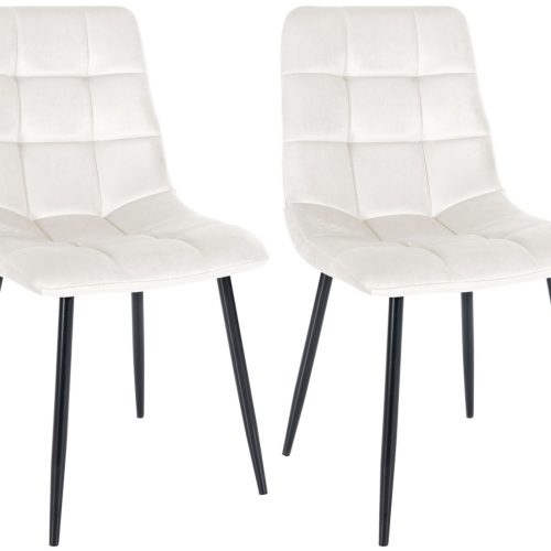 2er Set Esszimmerstuhl Tilde Samt cremeweiß 2er Set Esszimmerstuhl Tilde Samt cremeweiß