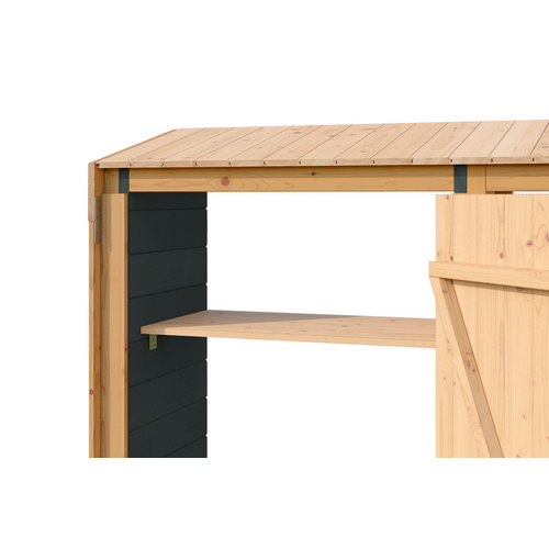WEKA Holzaufbewahrung, »Killarney«, lasiert, LxBxH: 263,3x54,8x211 cm, anthrazit - schwarz