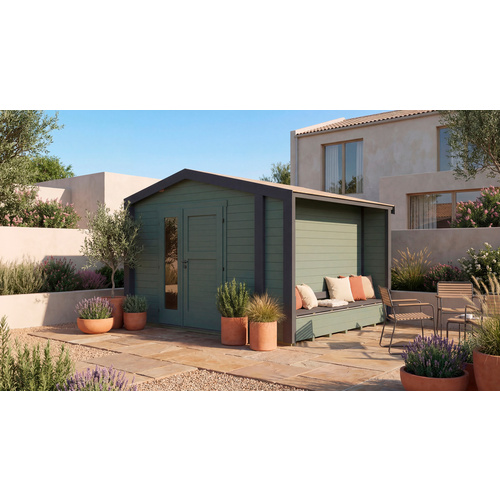 WEKA Gartenhaus, »Killarney«, Design-Doppeltür, LxBxH: 361x350x246 cm, anthrazit - gruen WEKA Gartenhaus, »Killarney«, Design-Doppeltür, LxBxH: 361x350x246 cm, anthrazit - gruen