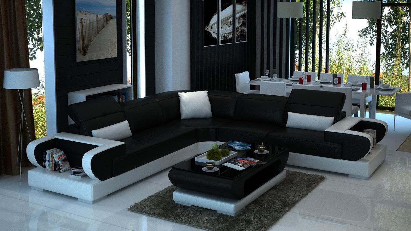Designer Sofa Couch Ecksofa Luxus Polster Garnitur Wohnlandschaft L-Form LED Designer Sofa Couch Ecksofa Luxus Polster Garnitur Wohnlandschaft L-Form LED