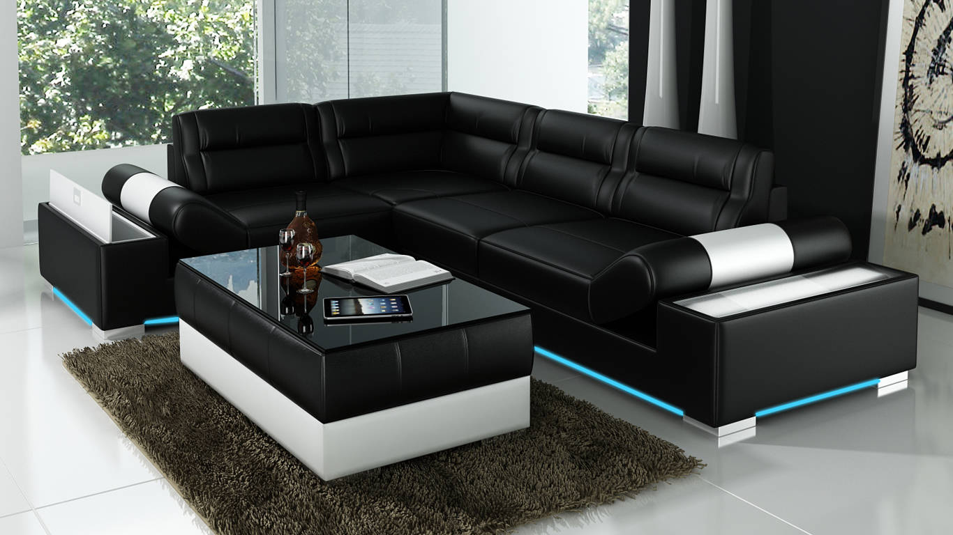 Ledersofa Sofa USB Wohnlandschaft Ecksofa Garnitur Couch Design Garnitur L6001B Ledersofa Sofa USB Wohnlandschaft Ecksofa Garnitur Couch Design Garnitur L6001B