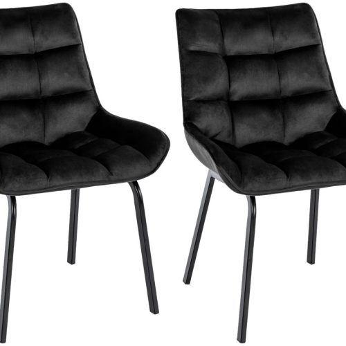 2er Set Stuhl Saranda Samt schwarz 2er Set Stuhl Saranda Samt schwarz