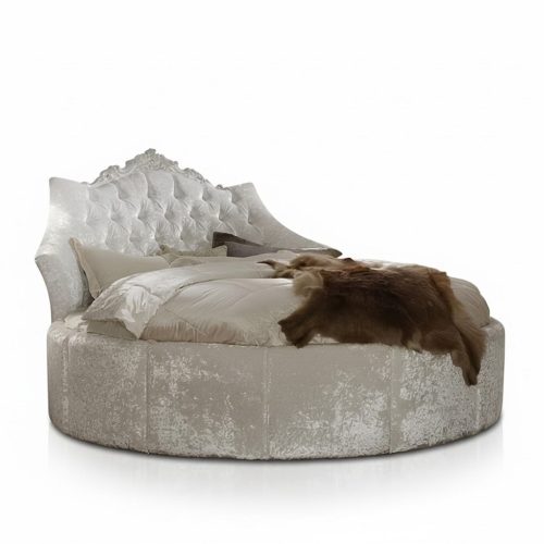 Rundes Samt Bett Chesterfield Luxus Polster Betten Textil Stoff Hotel Sofort Rundes Samt Bett Chesterfield Luxus Polster Betten Textil Stoff Hotel Sofort