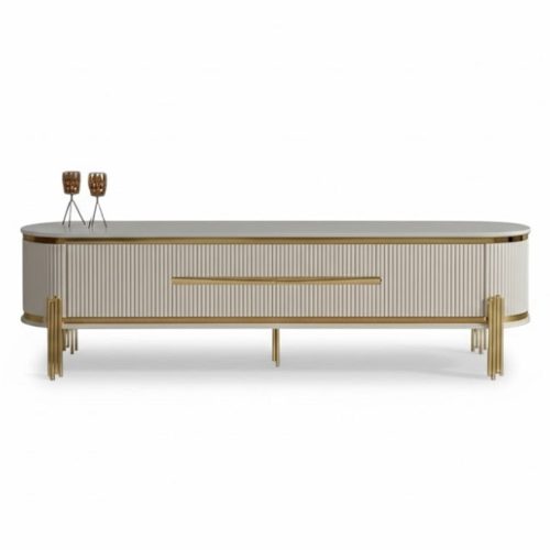 TV Ständer RTV Lowboard Weiß Tisch Holz Modern Wohnzimmer Sideboard Sofort