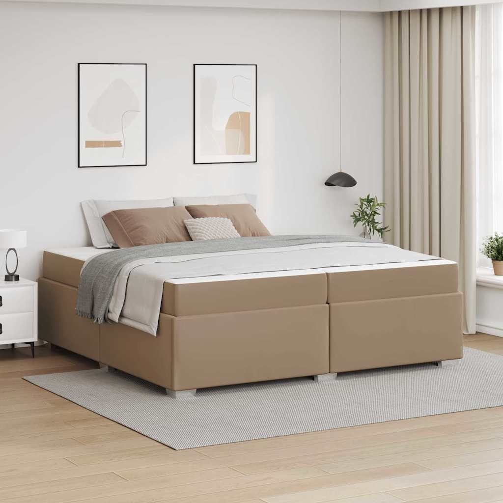 Bettgestell Cappuccino 200 X 200 Cm Kunstleder Vidaxl Bettgestell Cappuccino 200 X 200 Cm Kunstleder Vidaxl