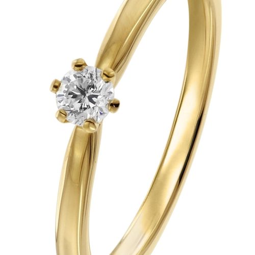 trendor 26932.015GG Diamantring Gelbgold 585/14 Kt. Brillantring 0,15 ct