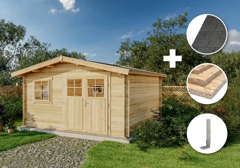 Eco Set - Gartenhaus Valeria-28 Gartenhaus Aus Holz, Holzhaus Mit 28 Mm Wandstärke Blockbohlenhaus - Alpholz Eco Set - Gartenhaus Valeria-28 Gartenhaus Aus Holz, Holzhaus Mit 28 Mm Wandstärke Blockbohlenhaus - Alpholz