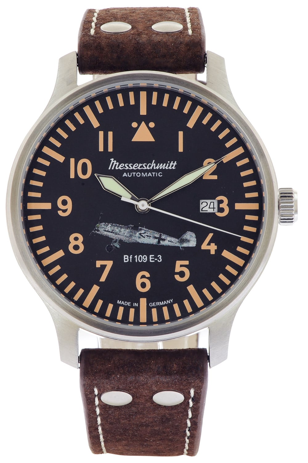 Messerschmitt BF109E-3-A Herren Pilotenuhr BF109E Automatik Braun/Schwarz