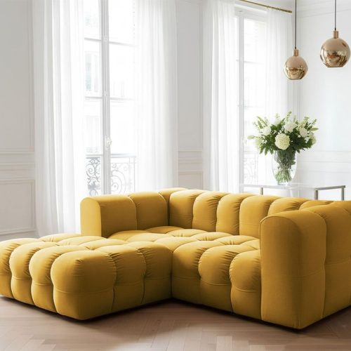 Ecksofa Designersofa Solvie Xs In Stoff Tiffani Honiggelb Ottomane Links