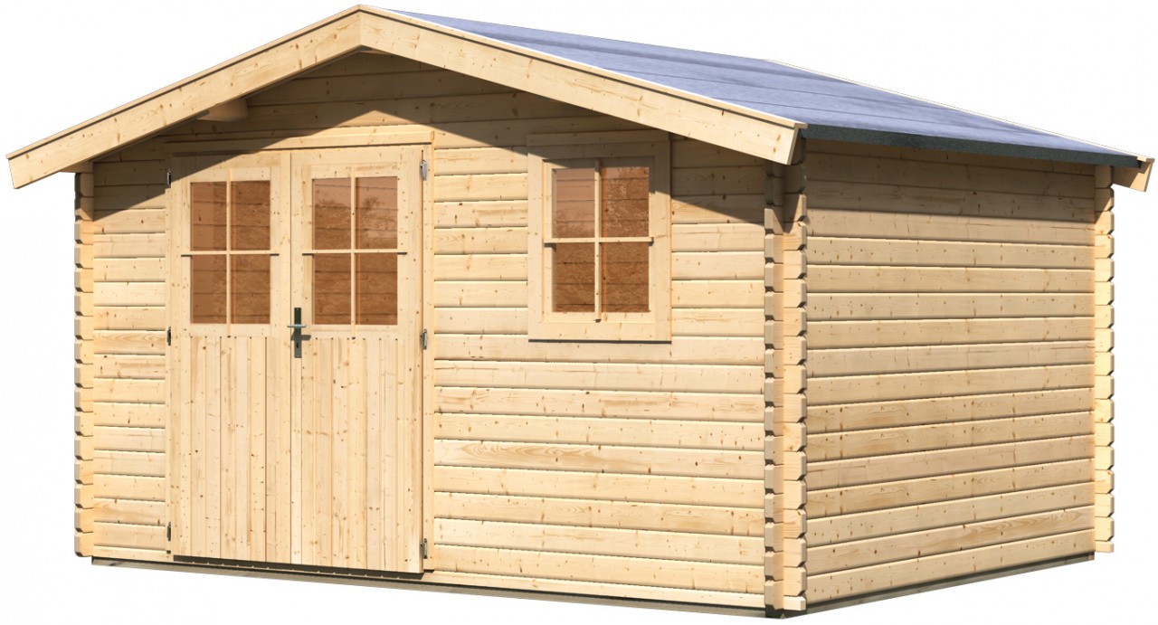 Gartenhaus Holz FELSENAU 5 387 x 297 m 38 mm Blockbohlenhaus
