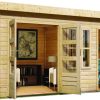 Gartenhaus Holz SCHÖNBUCH 2 426 x 276 m 38 mm Flachdachhaus Naturbelassen