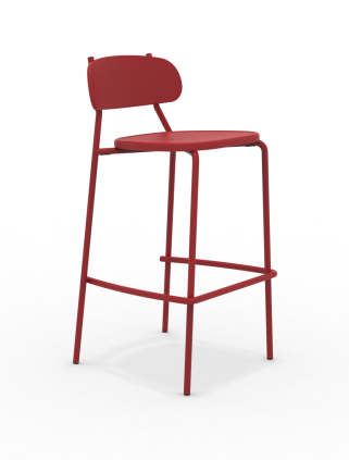 Fox Outdoor Barstuhl mit Rückenlehne rot RR