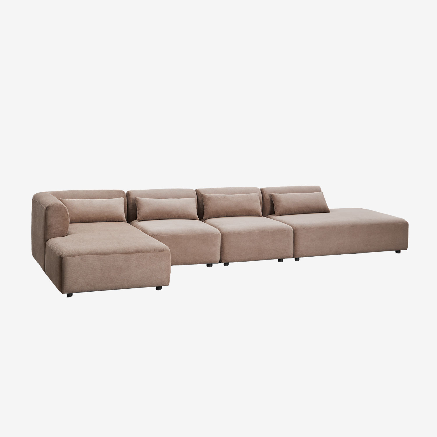 Sklum 4-teiliges Modulares Chaiselongue-sofa In Der Linken Ecke Mit Fogler-chaiselounge