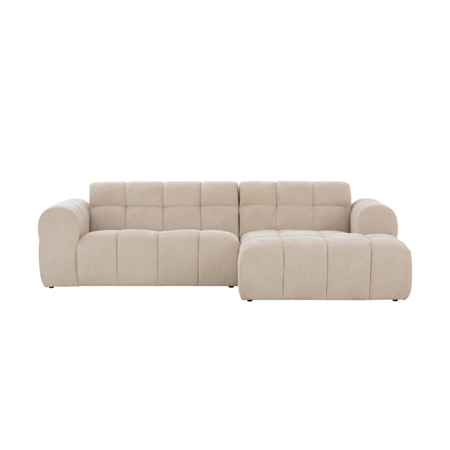 Cloud 3-sitzer-ecksofa Aus Beigem Samt Salford