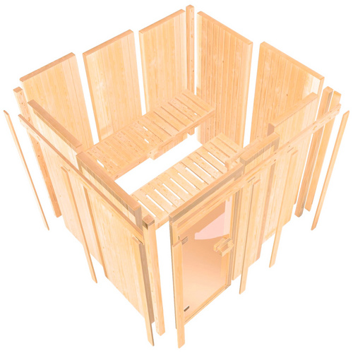 KARIBU Sauna »Jöhvi«, für 4 Personen, ohne Ofen - beige - Gallery 5 KARIBU Sauna »Jöhvi«, für 4 Personen, ohne Ofen - beige