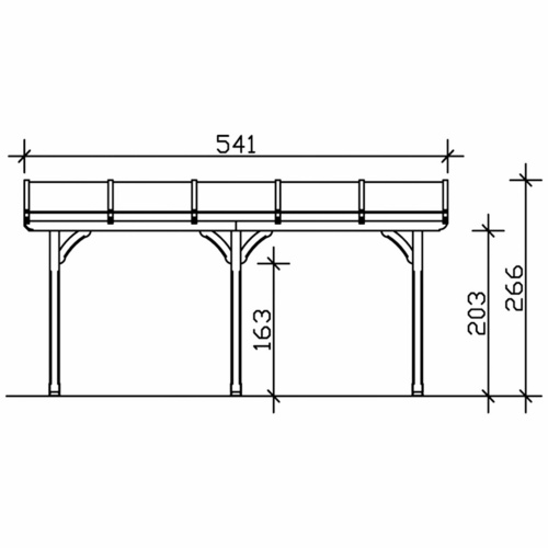 SKANHOLZ Terrassenüberdachung »Rimini«, Breite: 541 cm, Dach: Polycarbonat (PC), braun
