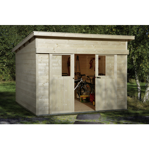 WEKA Gartenhaus »Schiebetürhaus 225 Gr. 2«, Holz, BxHxT: 315 x 238 x 299 cm (Außenmaße inkl. Dachüberstand) - beige WEKA Gartenhaus »Schiebetürhaus 225 Gr. 2«, Holz, BxHxT: 315 x 238 x 299 cm (Außenmaße inkl. Dachüberstand) - beige