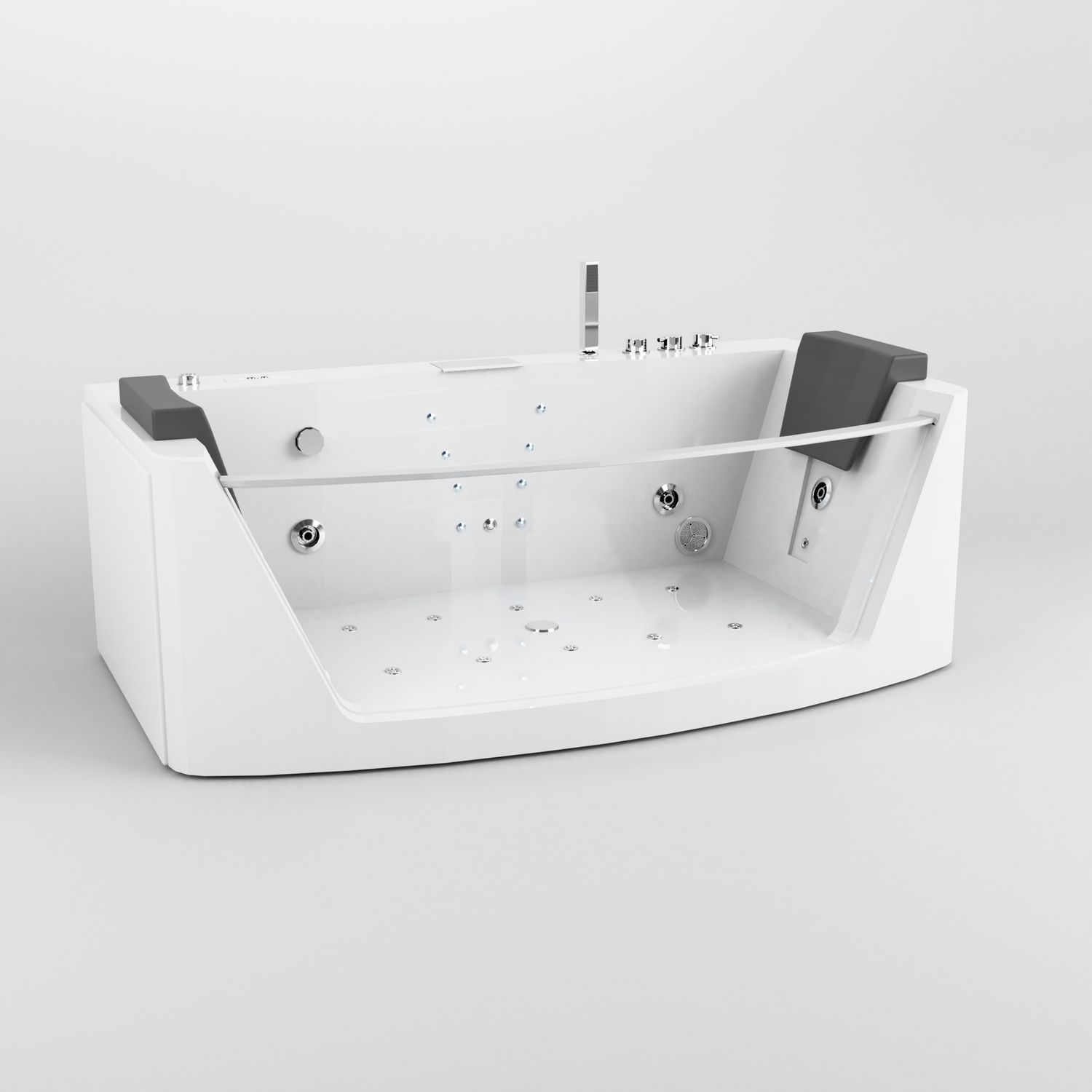TroniTechnik Whirlpool Badewanne MILOS 180cm x 88cm mit Heizung, Wasserfall, Hydromassage und Farblichtherapie TroniTechnik Whirlpool Badewanne MILOS 180cm x 88cm mit Heizung, Wasserfall, Hydromassage und Farblichtherapie