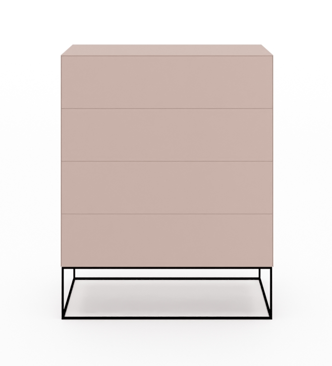 Create Kommode mit 4 Schubkästen Rose Profilgestell Create Kommode mit 4 Schubkästen Rose Profilgestell