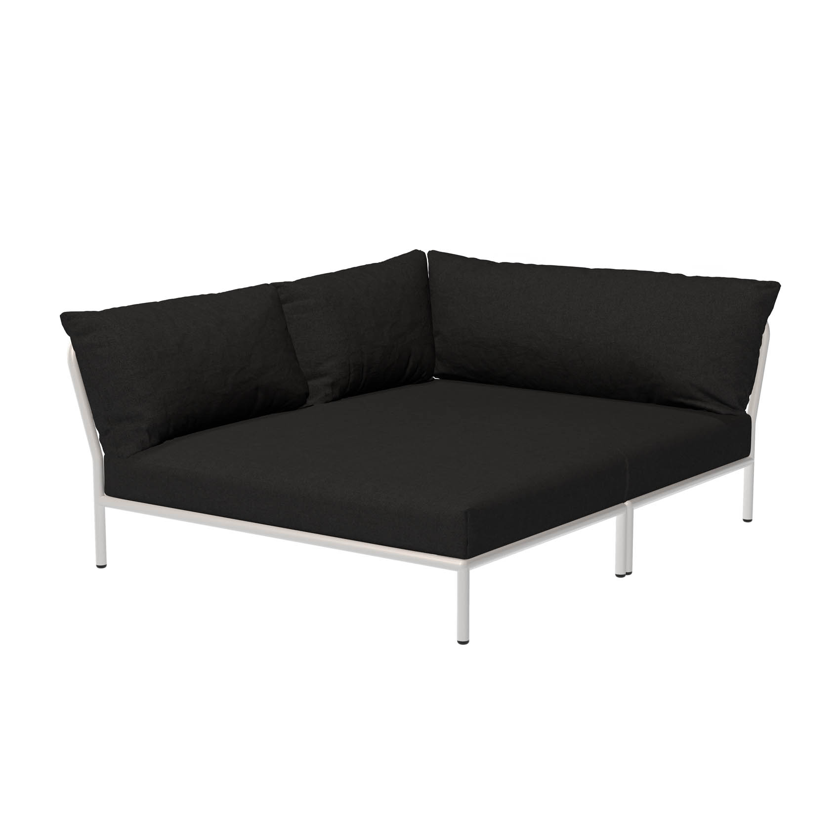 LEVEL2 Outdoor Eck-Sofa Lounge-Modul 5 Kohle Weiß Links