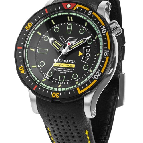 Vostok Europe NH35-511E767-YLW Herrenuhr Taucher Batiscafos Gelb/Schwarz