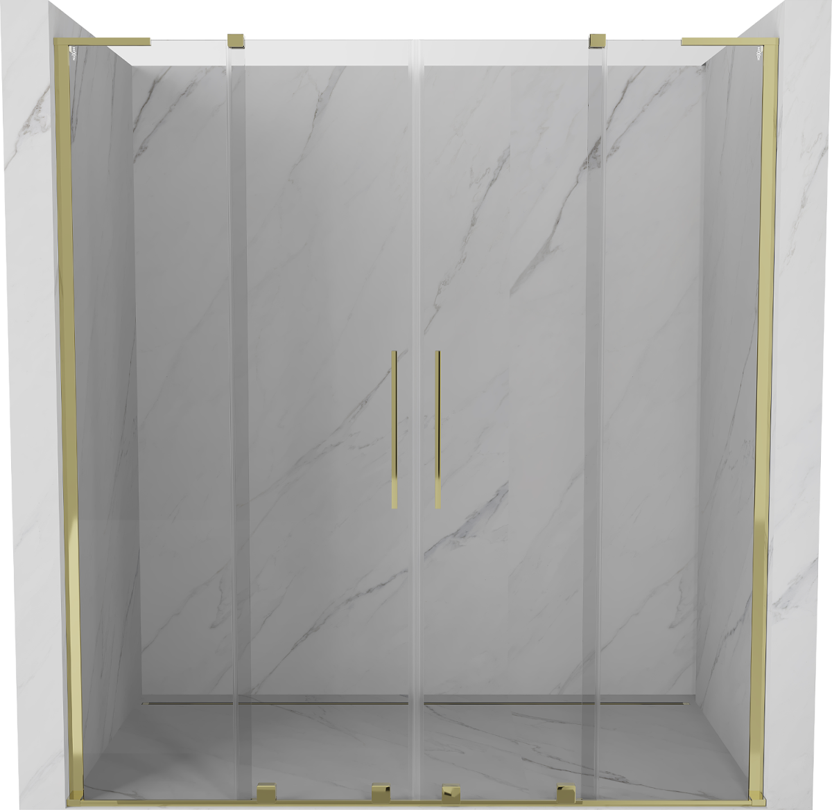Velar L Duo Schiebetür Für Duschen 200 Cm, Transparent, Gold – 871-200-003-02-50 – Mexen