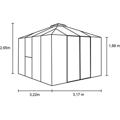 VITAVIA Gewächshaus »Minos«, 10,1916 m², Aluminium, winterfest - schwarz