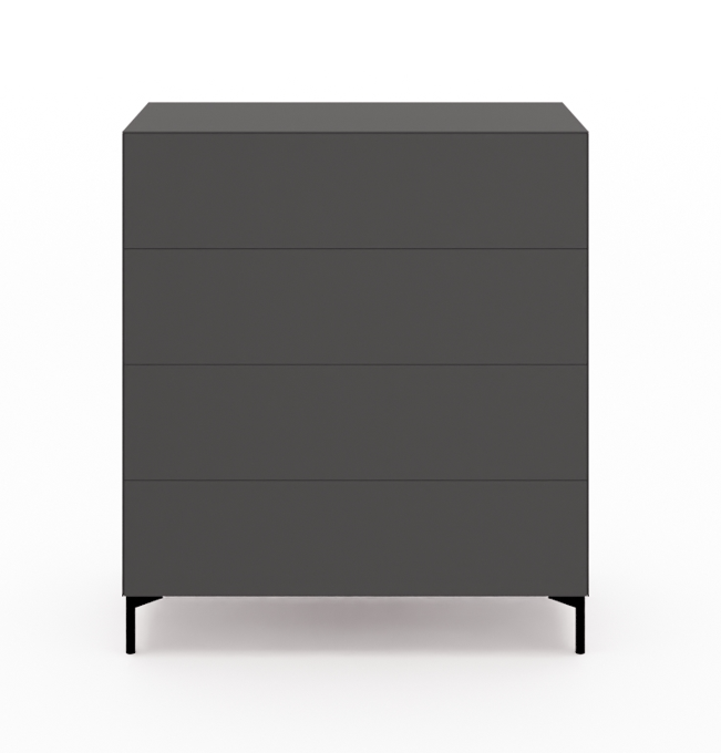 Create Kommode mit 4 Schubkästen Black Rundfuß