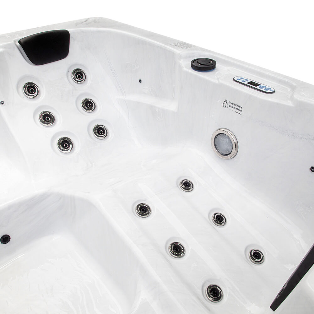 Outdoor Whirlpool WHITE MARBLE Nussbraun - 210 x 160 cm für 3 Personen - Gallery 4 Outdoor Whirlpool WHITE MARBLE Nussbraun - 210 x 160 cm für 3 Personen