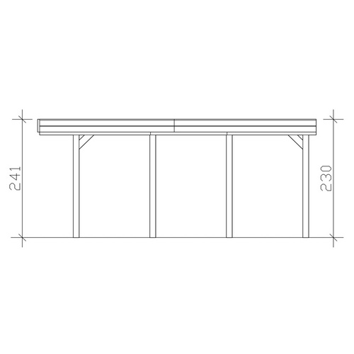 SKANHOLZ Carport »Friesland«, BxT: 397 x 555 cm, Firsthöhe: 241 cm, farbbehandelt - braun